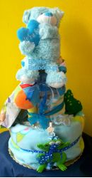 Τούρτα με πάνες τριώροφη αγόρι4
