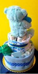 Τούρτα με πάνες διώροφη αγόρι