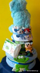 Τούρτα με πάνες τριώροφη αγόρι1