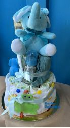 Τούρτα με πάνες διώροφη αγόρι