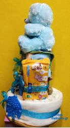 Τούρτα με πάνες τριώροφη αγόρι