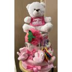 Τούρτα με πάνες τριώροφη  μεγάλη κορίτσι