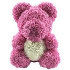 Rose teddy bear ροζ λευκή καρδιά