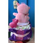 Τούρτα με πάνες μονώροφη κορίτσι