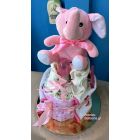 Τούρτα με πάνες διώροφη κορίτσι