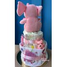 Τούρτα με πάνες διώροφη κορίτσι