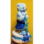 Τούρτα με πάνες τριώροφη αγόρι