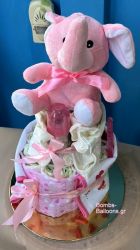 Τούρτα με πάνες διώροφη κορίτσι