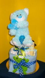 Τούρτα με πάνες διώροφη αγόρι