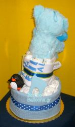 Τούρτα με πάνες διώροφη αγόρι