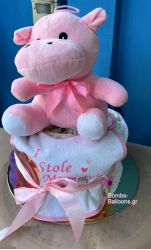 Τούρτα με πάνες μονώροφη κορίτσι