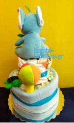 Τούρτα με πάνες διώροφη αγόρι