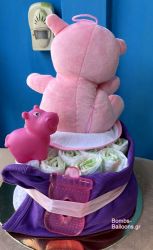 Τούρτα με πάνες μονώροφη κορίτσι