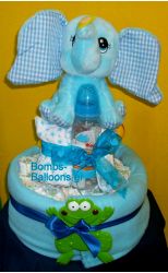 Τούρτα με πάνες διώροφη αγόρι