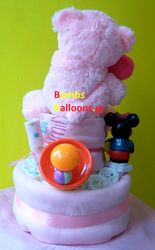 Τούρτα με πάνες διώροφη κορίτσι