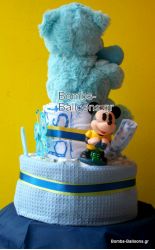 Τούρτα με πάνες διώροφη αγόρι