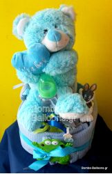 Τούρτα με πάνες διώροφη αγόρι