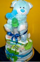 Τούρτα με πάνες τριώροφη αγόρι5