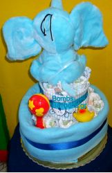 Τούρτα με πάνες διώροφη αγόρι