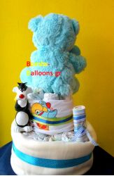 Τούρτα με πάνες διώροφη αγόρι