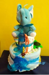 Τούρτα με πάνες διώροφη αγόρι
