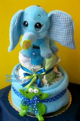 Τούρτα με πάνες διώροφη αγόρι