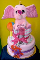 Τούρτα με πάνες διώροφη κορίτσι