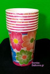 Ποτηράκια happy birthday λουλούδια