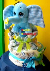 Τούρτα με πάνες διώροφη αγόρι