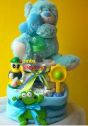 Τούρτα με πάνες διώροφη αγόρι