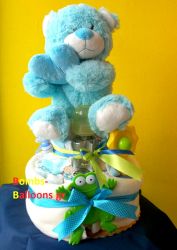 Τούρτα με πάνες διώροφη αγόρι