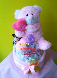 Τούρτα με πάνες διώροφη κορίτσι