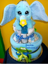 Τούρτα με πάνες διώροφη αγόρι