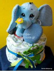 Τούρτα με πάνες μονώροφη αγόρι 4