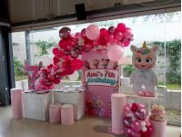 Οργανική γιρλάντα σε ροζ, φούξια κια ροζ chrome