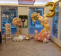 Οργανική γιρλάντα μισοφέγγαρο, σύννεφο αερόστατο με αρκούδο baby κουτάκια