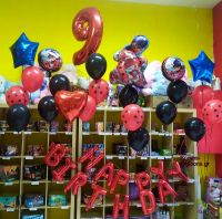 Μπαλόνια σε κόκκινο και μάυρο Ladybug