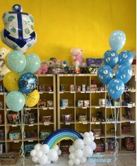 Μπαλόνια για νεογέννητο αγοράκι με ναυτικό θέμα κι άγκυρα