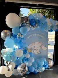 Οργανική γιρλαντα σε γαλάζιο και λευκό