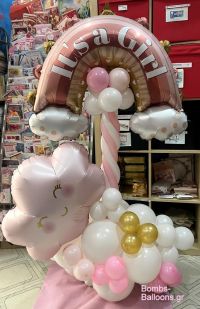 Κατασκευή μπαλονιών ουράνιο τόξο με συννεφάκι για κοριτσάκι