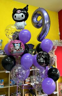 Μπαλόνια σε λιλά και μαύρο Kuromi