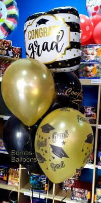 Congrats grad χρυσά και μαύρα μπαλόνια