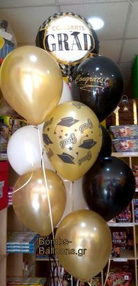 Congrats grad χρυσά και μαύρα μπαλόνια