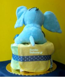 Τούρτα με πάνες μονώροφη αγόρι 5