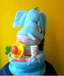 Τούρτα με πάνες διώροφη αγόρι