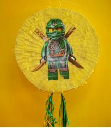 Πινιάτα "Lego Ninjago πράσινος με κίτρινο φόντο3