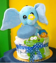 Τούρτα με πάνες μονώροφη αγόρι 5