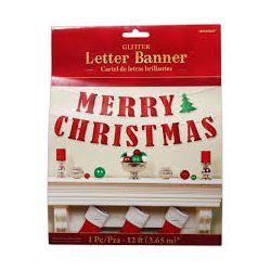 Merry Christmas glitter γιρλάντα γράμματα
