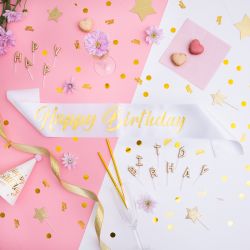 Λευκή κορδέλα Happy Birthday