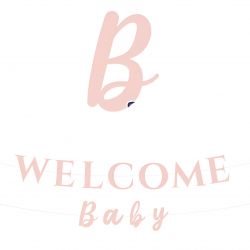 Γιρλάντα γράμματα welcome baby ροζ
